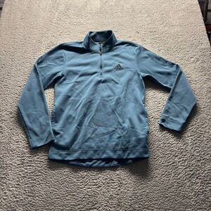 Adidas Sweatshirt Mens Small Blue Polyester 1/4‎ Zip Pullover Fleece